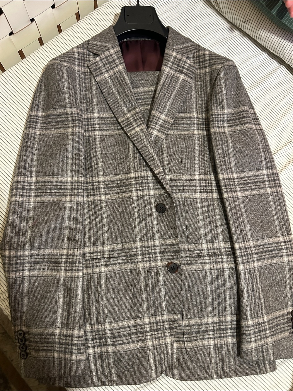 Suitsupply Gray Plaid Wool Blazer - New